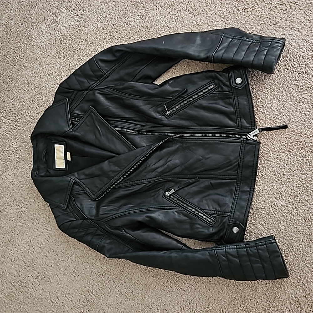 MICHAEL Michael Kors Leather Moto Jacket
